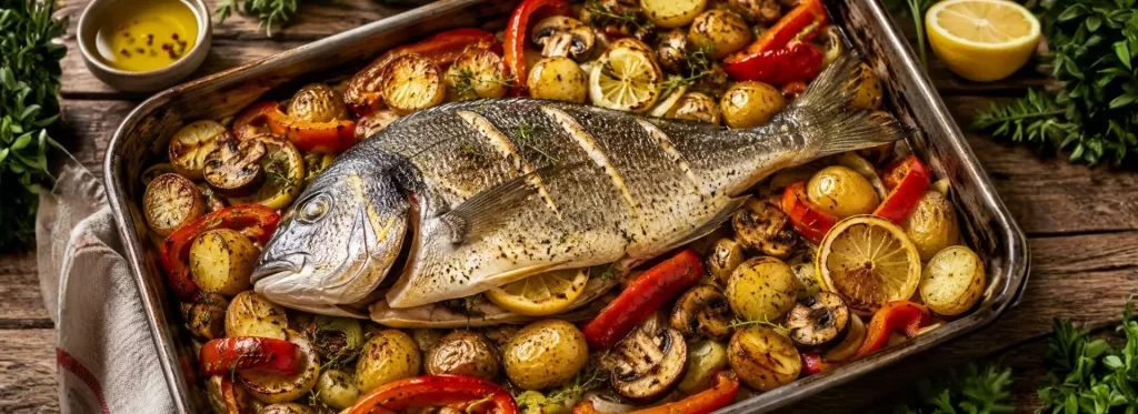 budget recept dorade traybake