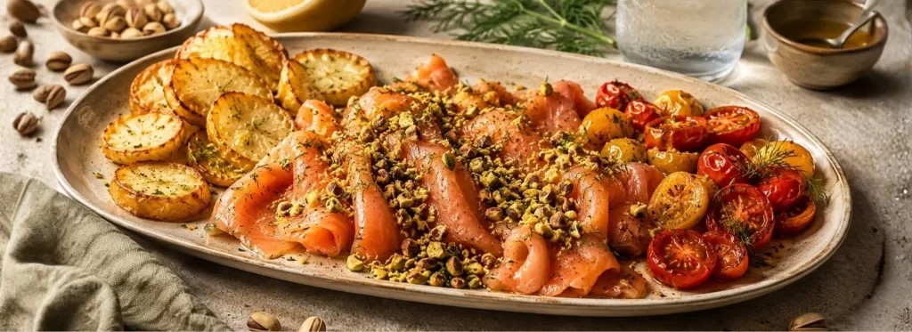 lidl budget recept zalm pistache